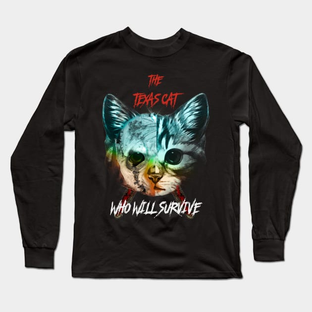 The Texas Chainsaw Cat? Long Sleeve T-Shirt by Frajtgorski